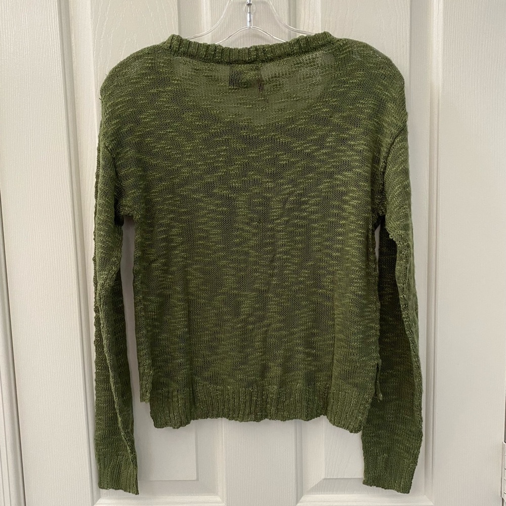 Heart N Crush Green Lightweight Long Sleeve Sweater With Mustache Graphic - Picture 8 of 15